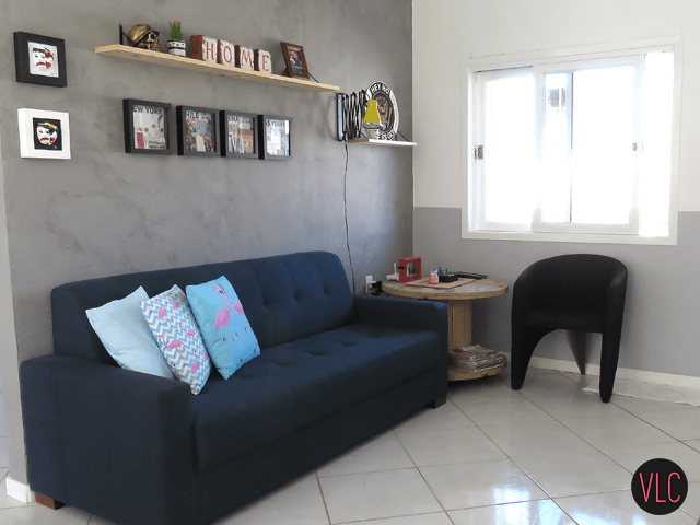 novo sofa azul