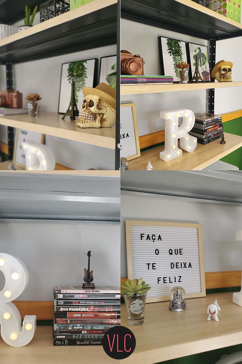 como decorar a estante